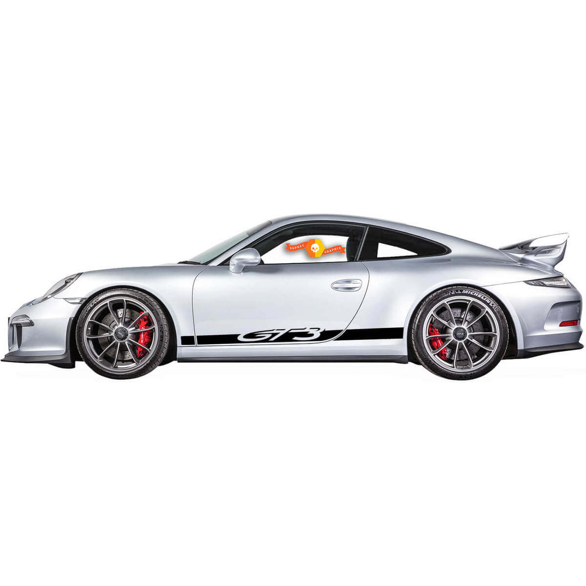 GT3 Lettering Side Stripes Decal Sticker 2 For Porsche 911 GT3