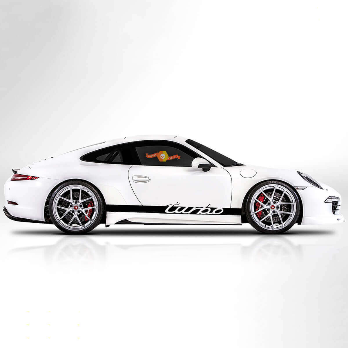 Turbo Style Side Stripes Vinyl Decal Kit for Porsche 