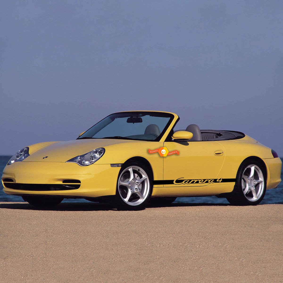 Porsche Carrera 4 Rocker Panel  Racing Side Stripes Decal Sticker
