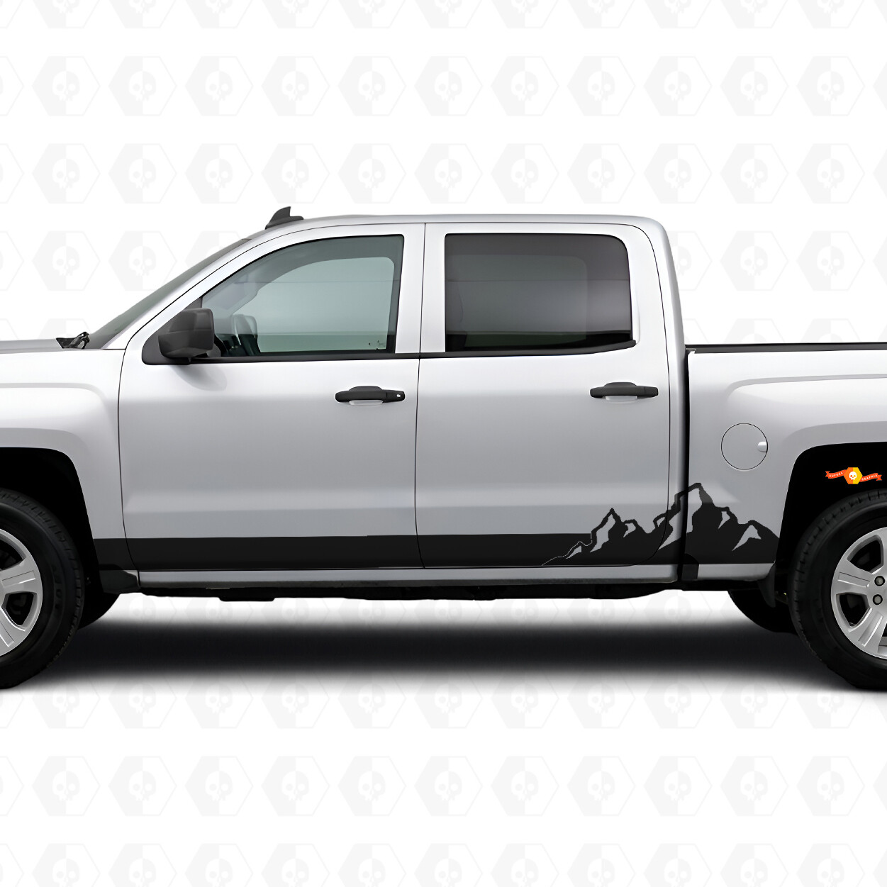Mountain Range Door & Rocker Panel Vinyl Stripes for Chevrolet Silverado 1500 K2XX 2014-2019