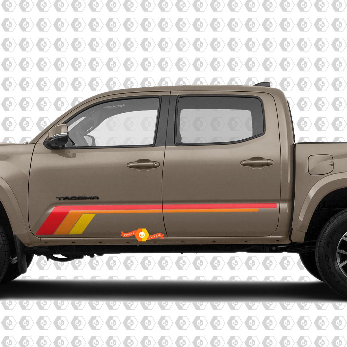 Toyota Tacoma TRD Sport PRO Side Retro Vintage Rocker Panel Stripes Sticker Decal Graphics 2016 - 2020
