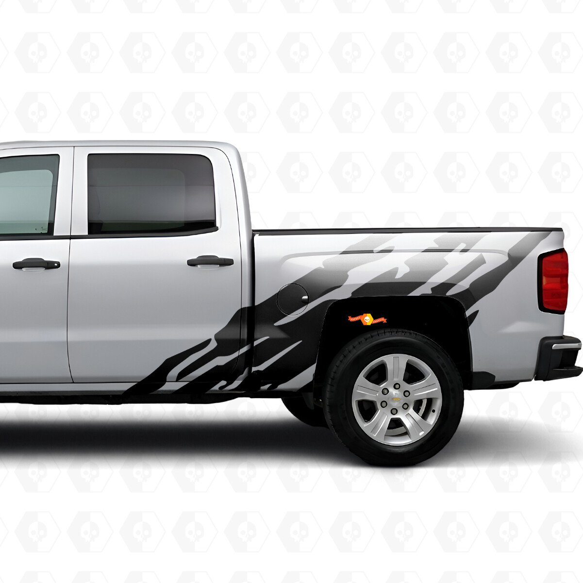 Jagged Bedside Vinyl Stripes for Chevrolet Silverado 1500 K2XX 2014-2019