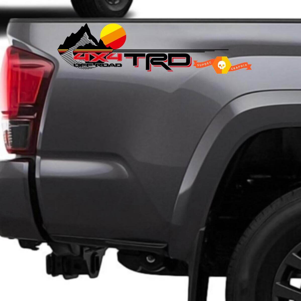 Mountains Vintage Style Rear Side Vinyl Stickers Decal fit to Tacoma Tundra 4Runner