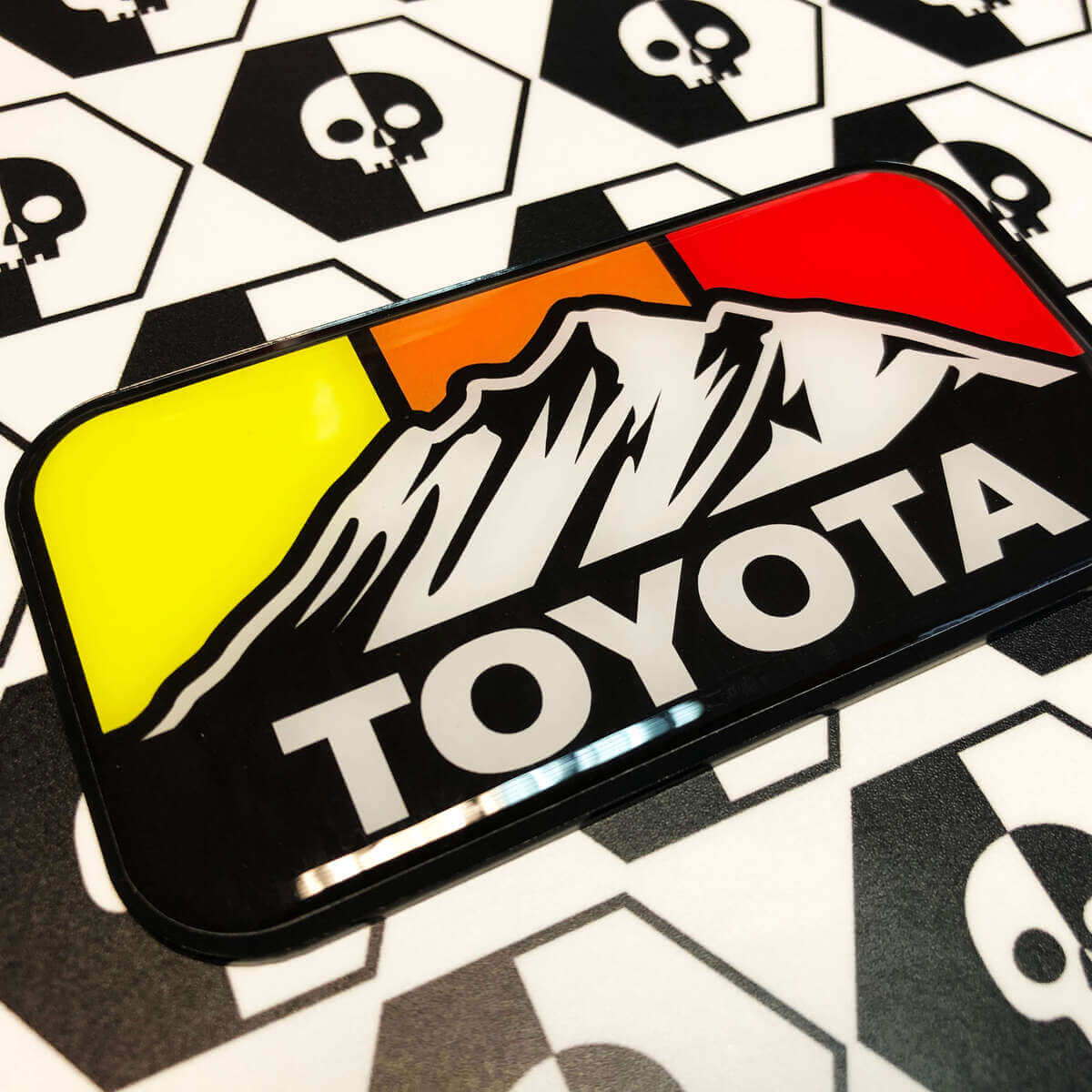 Toyota Mountains Retro Vintage Badge Emblem Domed Sticker Decal 2 with High Impact Polystyrene
