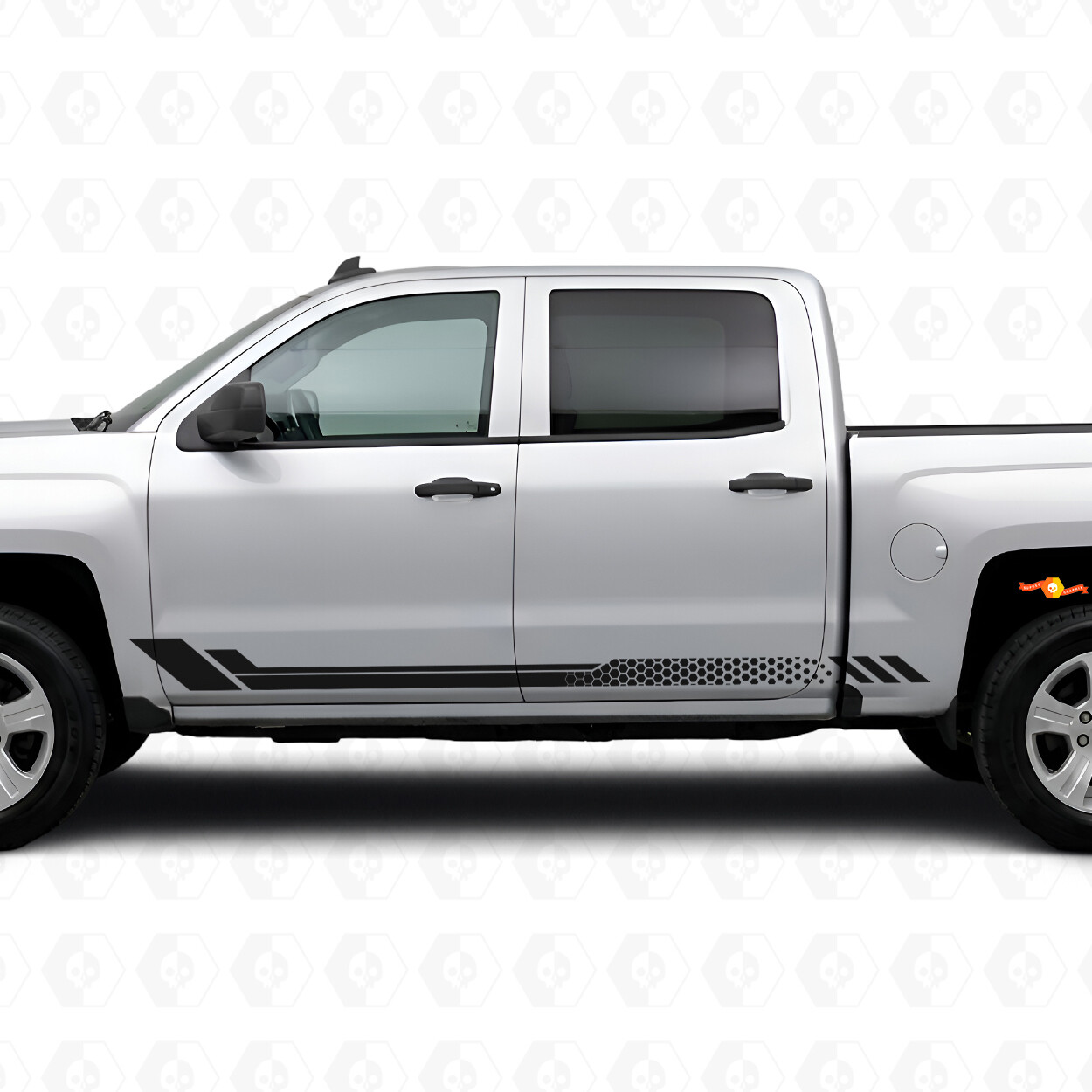 Honeycomb Door & Rocker Panel Vinyl Stripes for Chevrolet Silverado 1500 K2XX 2014-2019