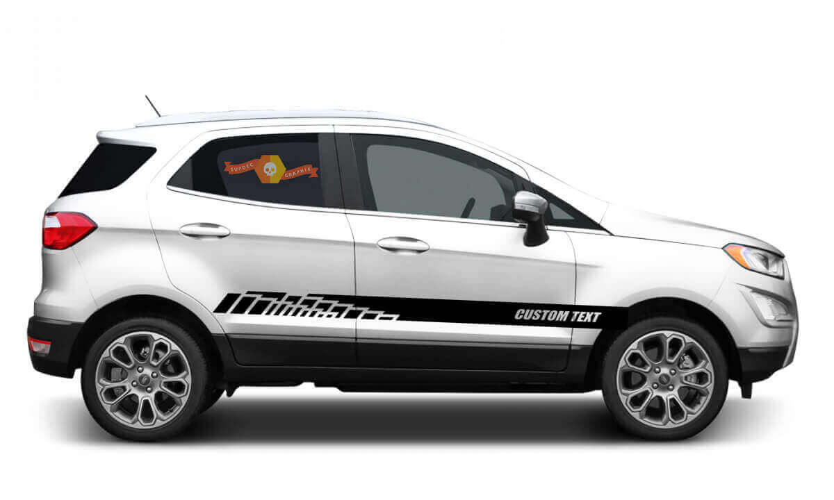 2x side Ford EcoSport Vinyl Stripes body decal vinyl graphics sticker Custom Text style 3
