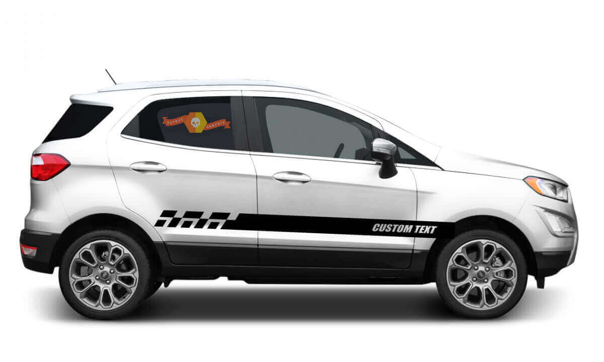 2x side Musclecar EcoSport Vinyl Stripes body decal vinyl graphics sticker Custom Text style 4
