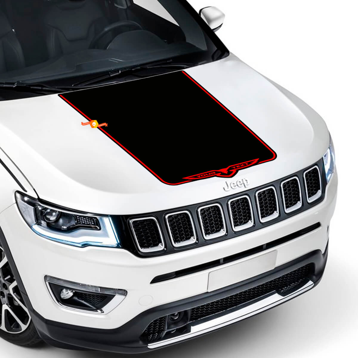 2017 2018 2019 2020 Jeep Compass Latitude TRAILHAWK  Vinyl Hood Decal Sticker Graphic Stripe High Quality Wrap Vinyl
