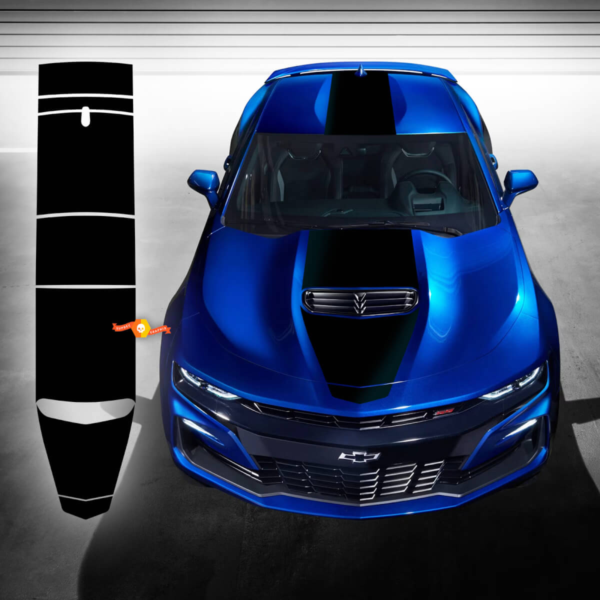 Chevy Chevrolet Camaro Vinyl Stickers Decals Center Racing Stripes Rally Graphics Kit
