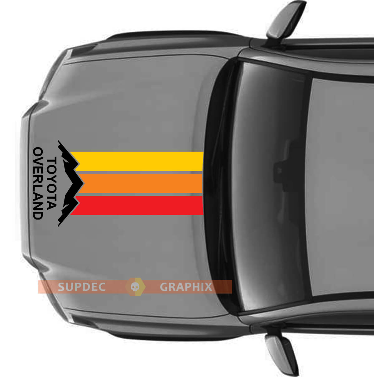 Stripes Toyota Overland Hood retro vintage Sticker Decal Graphics
