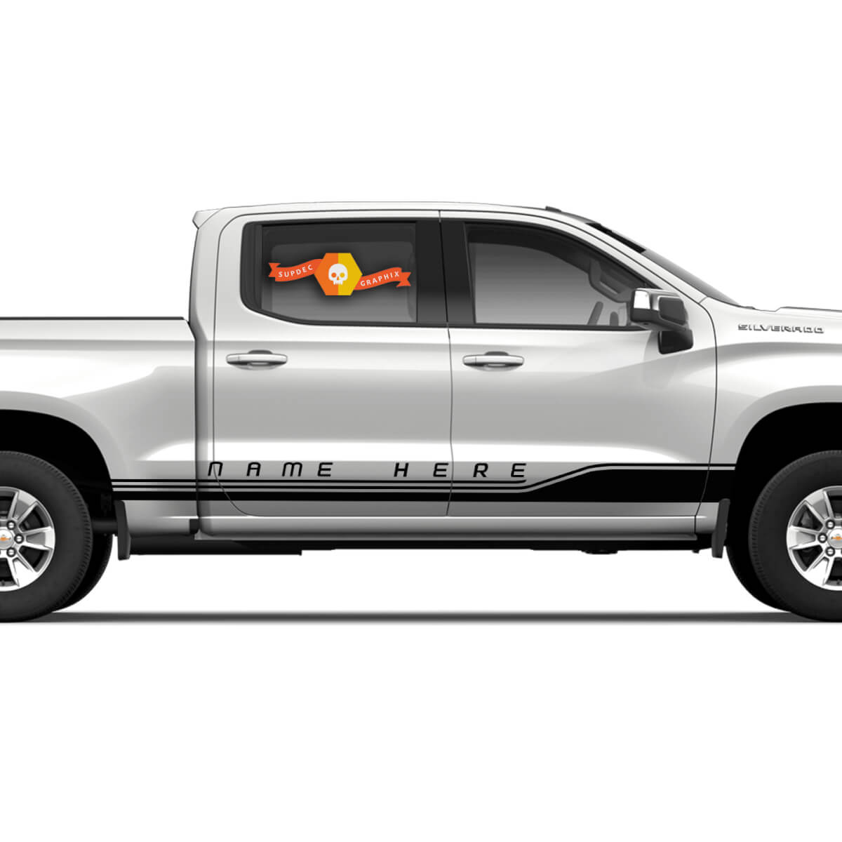 2 Rocker Stripe Fits 2019-2020 Silverado Truck Vinyl Graphics Kit Stripes Stickers Decals
