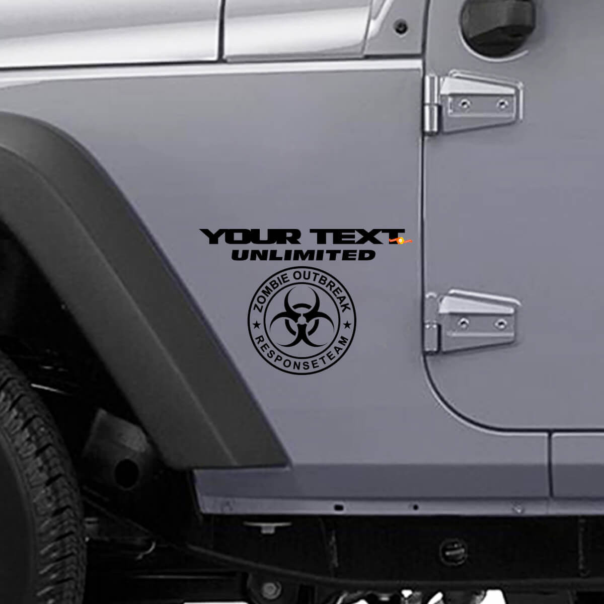 Custom Zombie Outbreak Response Team Vinyl Decal Kit for Jeep Wrangler Unlimited