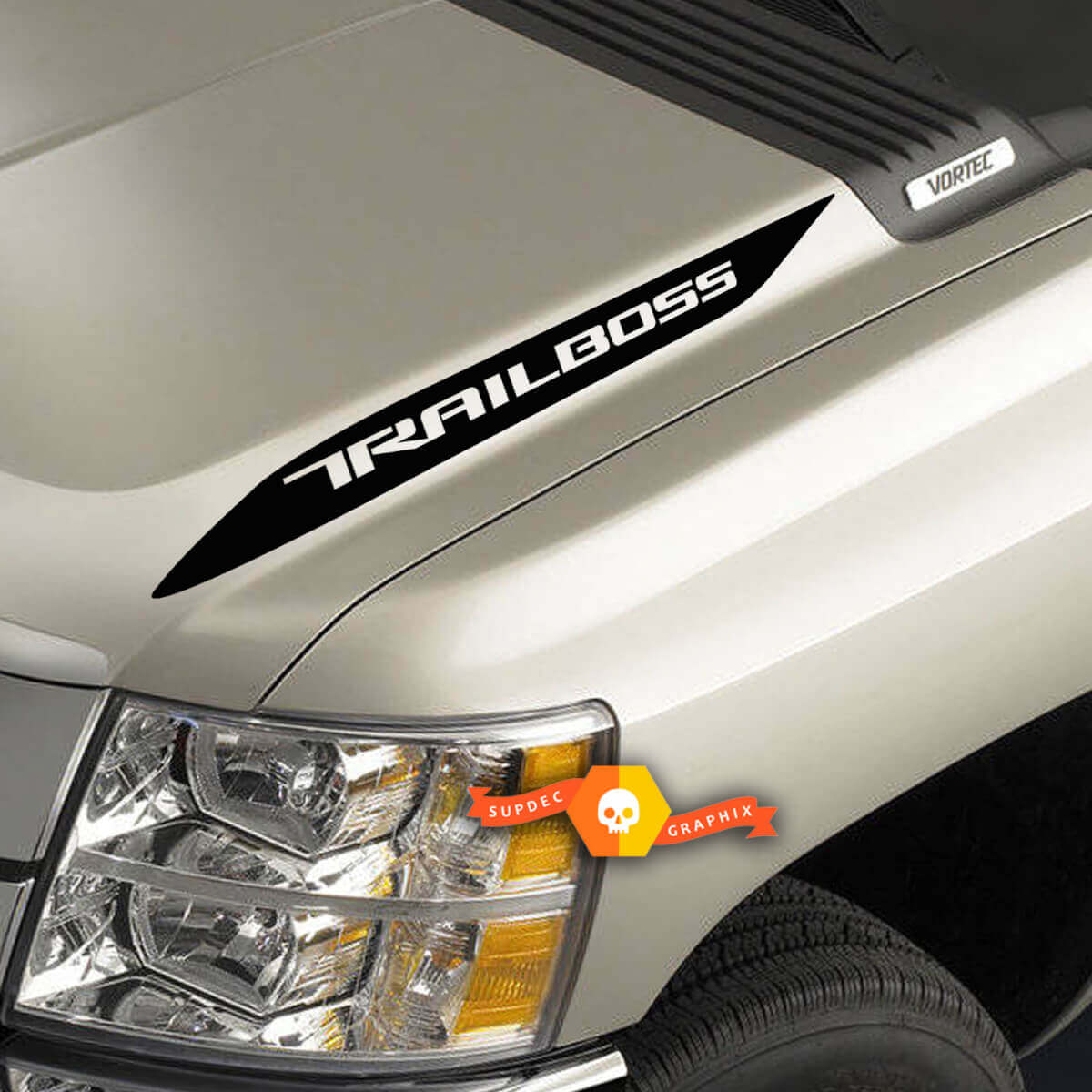 2019 2020 Chevy Silverado 1500 Trail Boss Hood Spear Decal Stickers Set Of 2
