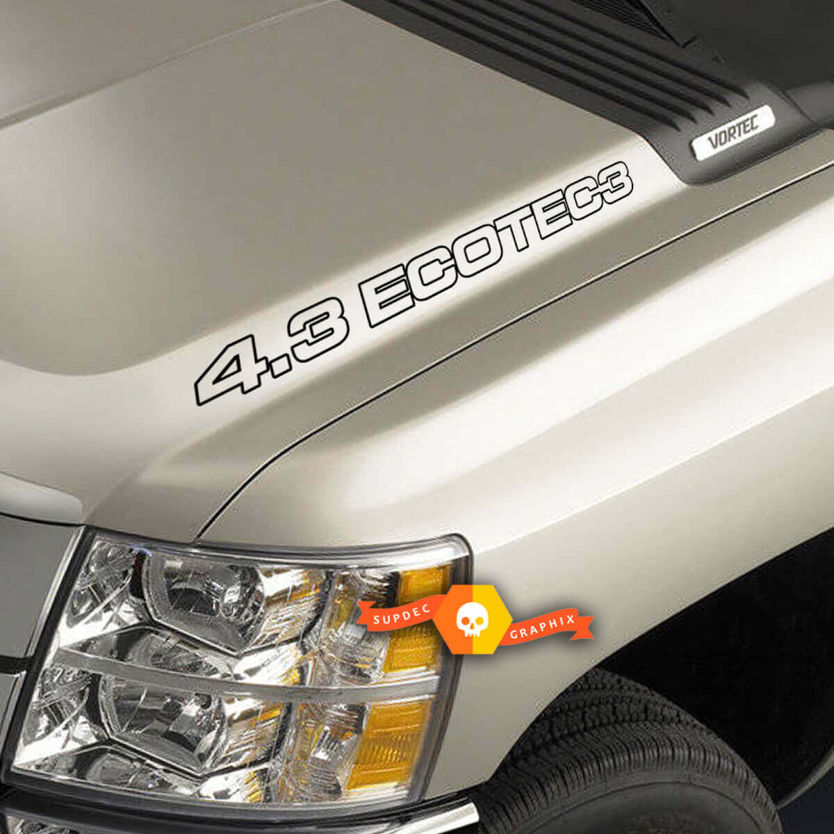 4.3L EcoTec3 Hood Vinyl Decal for Chevrolet Silverado GMC Sierra