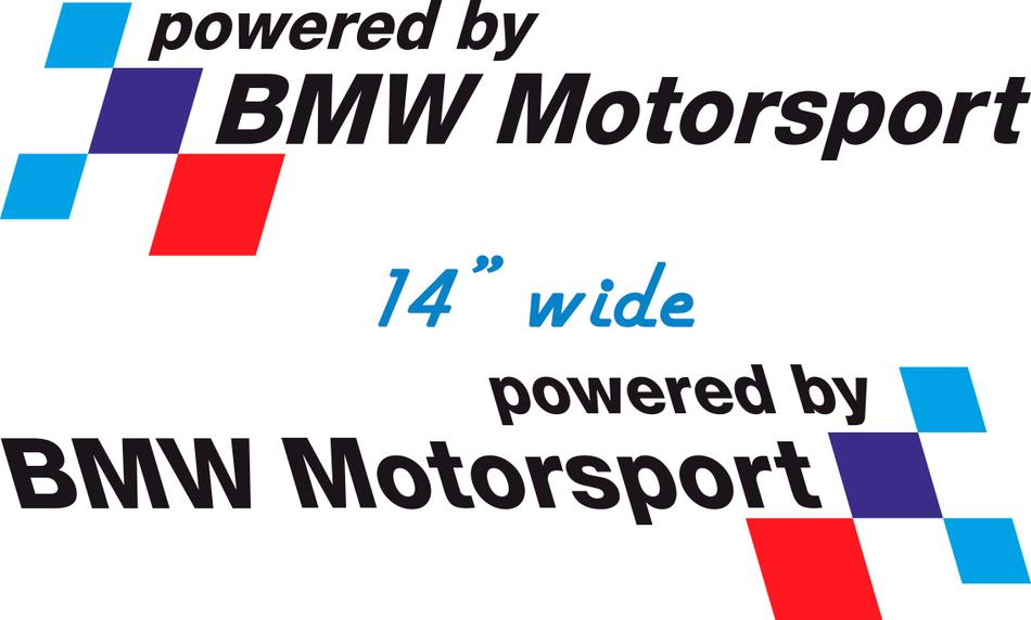Pair BMW powered by BMW Motorsport decal sticker M3 M6 M5 M4 e92 e46 e36
