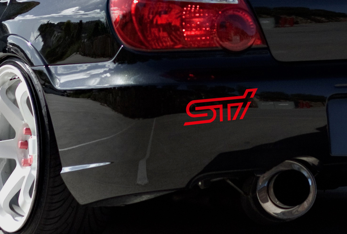 2x STI Subaru Tecnica International Motorsports Racing Vinyl Sticker Decal fits to Impreza BRZ WRX Legacy