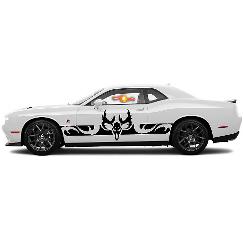 2 Side Dodge Challenger Ram Skull Side Vinyl Decals Graphics Sticker
