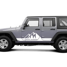 Custom Text Mountain Rocker Panel Side Vinyl Decals Graphics Sticker for Jeep Wrangler CJ TJ JK JKU JL JLU 2