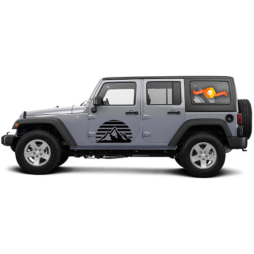 Mountain Sunrise Door Side Vinyl Decal Sticker for Jeep Wrangler