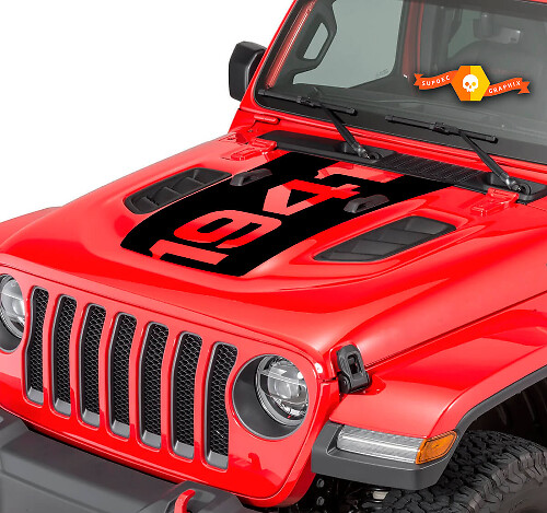 1941 Blackout Hood Vinyl Decal for Jeep Wrangler JL/JT Rubicon