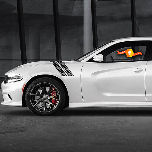 Custom Scatpack Honeycomb Wing Mirror Stripes 2 for Dodge Charger