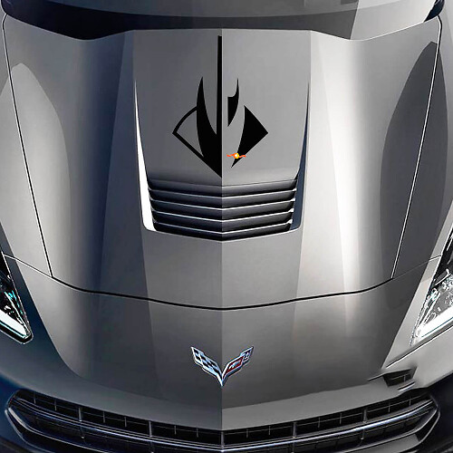 Stingray Style Hood Logo Vinyl Decal for Chevy Corvette C7 2014-2017