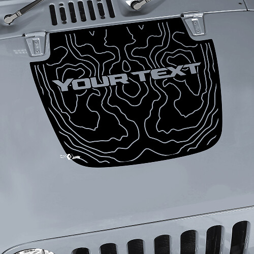 Jeep Wrangler Graphics kit Vinyl Wrap Sticker Decal Blackout Contour Map Hood Sticker Decal
