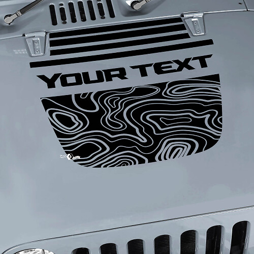 Contour Map Bonnet Vinyl Wrap Sticker Decal for Jeep Wrangler