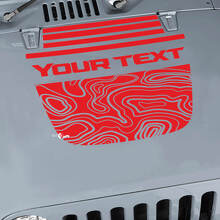 Contour Map Bonnet Vinyl Wrap Sticker Decal for Jeep Wrangler 3