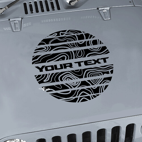Jeep Wrangler Graphics kit Vinyl Wrap Sticker Decal Blackout Contour Map Hood Сircle Strobe style Sticker Decal
