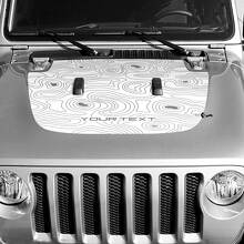 Blackout Topographic Map Bonnet Vinyl Decal Sticker Custom Text for Jeep Wrangler 2