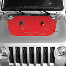 Blackout Topographic Map Bonnet Vinyl Decal Sticker Custom Text for Jeep Wrangler 3