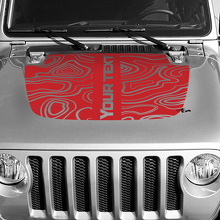 Autocollant Vinyle Carte Topographique Noire Capot Texte Central Personnalisé pour Jeep Wrangler 3