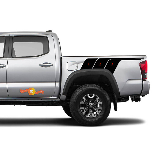 3 Colors Toyota Trd old style Rear Side Tacoma vintage style One Color Graphics side Sticker Decal stripe Sticker Decal
