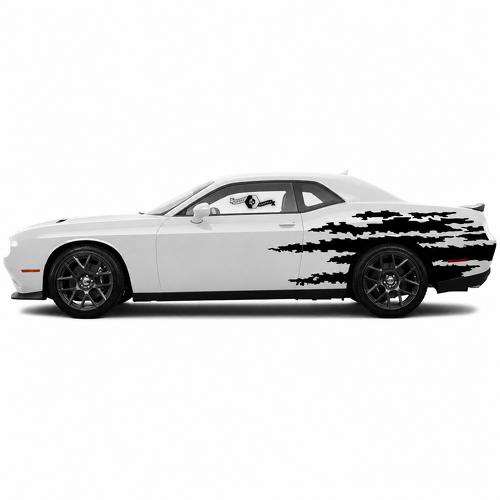 Torn Slash Pair Side Rear Fender Vinyl Decal Sticker for Dodge Challenger Hellcat