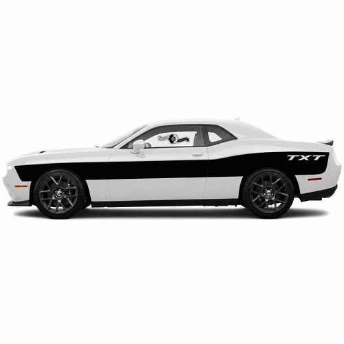 TXT Long Billboard Stripe Pair Side Rear Fender Vinyl Decal Sticker for Dodge Challenger SRT, Hellcat