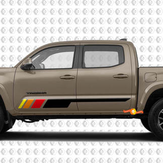 Pair Vintage Stripes for Tacoma Tundra Side Rocker Panel Vinyl Stickers Decal fit to Toyota Tacoma TRD Off Road Pro Sport
