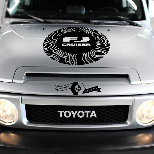 New Toyota FJ Cruiser Contour Map Hood Decal Sticker
