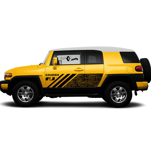 Pair Toyota FJ Cruiser Side Doors Stripe Decal Truck Wrap Sticker
