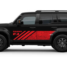 Side Topographic Map FJ Cruiser Doors Stripe Decal Wrap Sticker for Toyota FJ Cruiser
 2