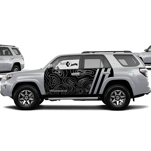 Toyota 4Runner TRD graphics decal sticker 4Runner Outline Map Side Door Vinyl Decals Stickers Wrap Splash
