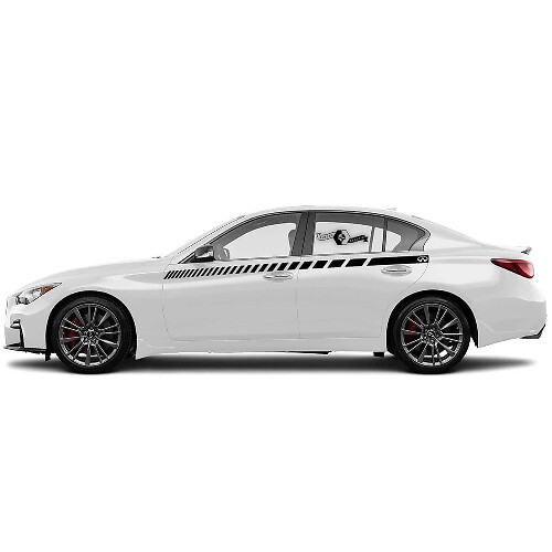 Checkered Side Stripes Vinyl Decal Kit for Infiniti Q50 Q60