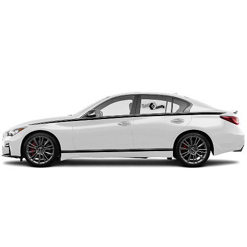 Kit Door Accent Top and Bottom Body Trim Strip Side Decal Sticker door Stripe for INFINITI Q50 Q60
