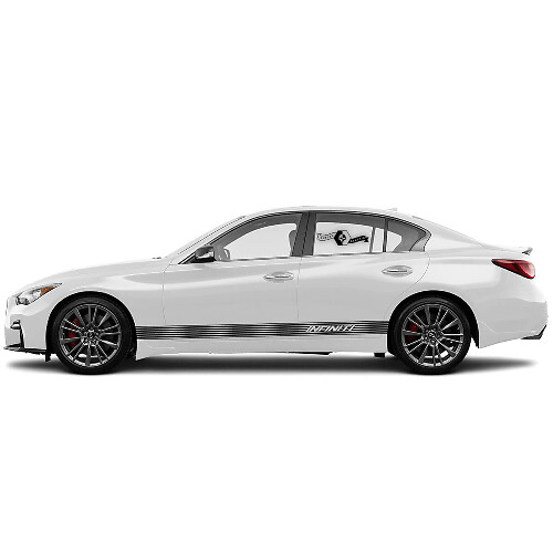 2 New Decal Rocker Panel Sticker Horizontal Lines Modern Slim Stripe for INFINITI Q50 Q60
