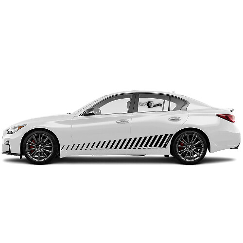 2 New Decal Rocker Panel Sticker vertical strobe Lines Stripe for INFINITI Q50 Q60
