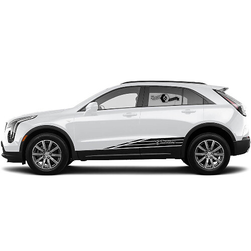 2 New Decal Rocker Panel Sticker Lines Stripe for Cadillac XT4
