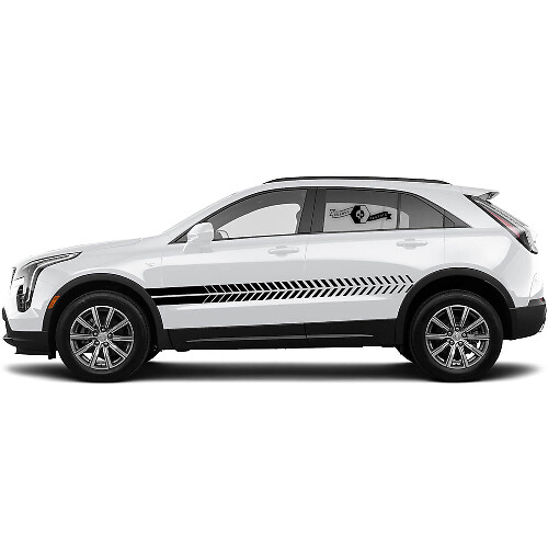2 New Decal Door Sloping Lines Sticker Lines Stripe for Cadillac XT4
