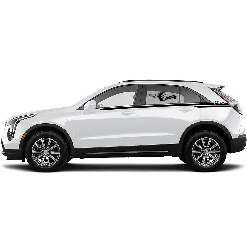 2 New Decal Doors Underline Sticker Lines Triple Thin Lines Classic Stripe for Cadillac XT4
