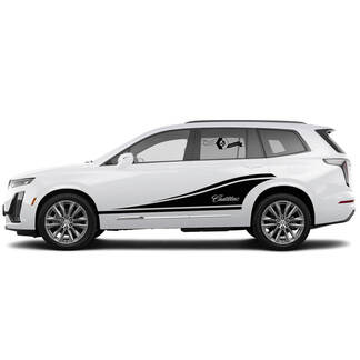 2 New Decal Door Classic Sticker Stripe Binary Wide for Cadillac XT6
