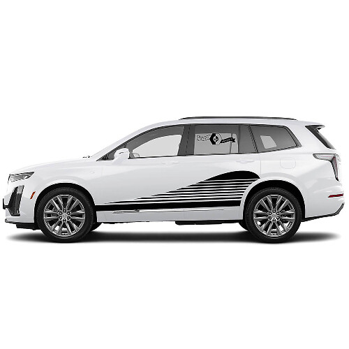 2 New Decal Rocker Panel Classic Sticker Extension Lines Sprobe Stripe for Cadillac XT6
